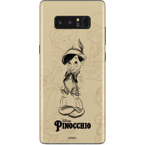 Disney Pinocchio Sketches Portrait Galaxy Note 8 Skin