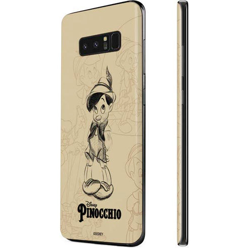 Disney Pinocchio Sketches Portrait Galaxy Note 8 Skin