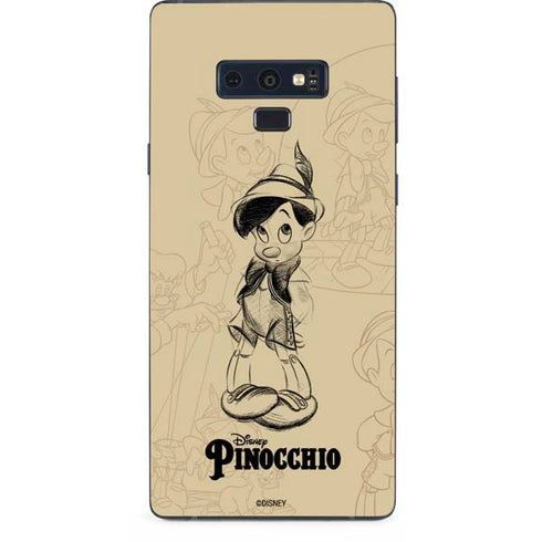 Disney Pinocchio Sketches Portrait Galaxy Note 9 Skin