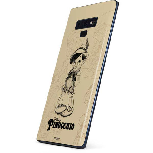 Disney Pinocchio Sketches Portrait Galaxy Note 9 Skin