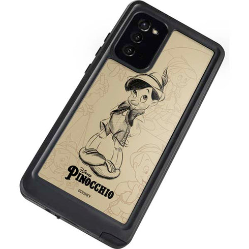 Disney Pinocchio Sketches Portrait Galaxy Note20 5G Waterproof Case