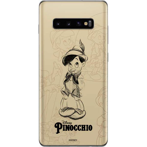 Disney Pinocchio Sketches Portrait Galaxy S10 Plus Skin