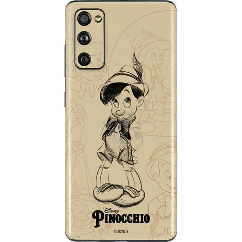 Disney Pinocchio Sketches Portrait Galaxy S20 Fan Edition Skin