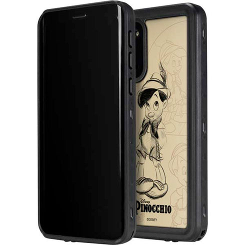 Disney Pinocchio Sketches Portrait Galaxy S20 Plus Waterproof Case