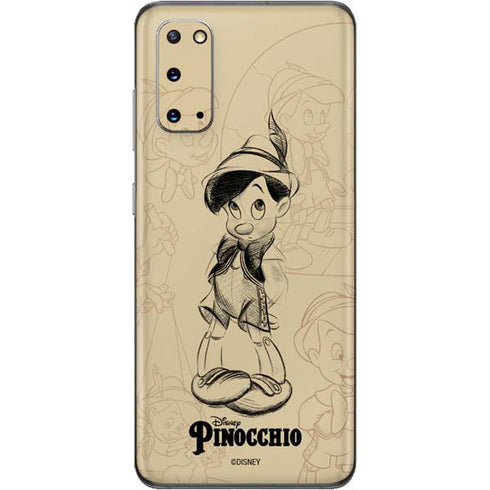 Disney Pinocchio Sketches Portrait Galaxy S20 Skin