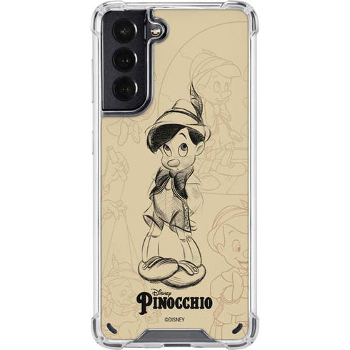 Disney Pinocchio Sketches Portrait Galaxy S21 5G Clear Case