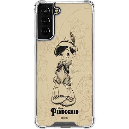 Disney Pinocchio Sketches Portrait Galaxy S21 FE Clear Case