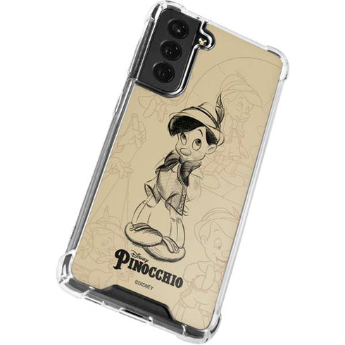 Disney Pinocchio Sketches Portrait Galaxy S21 FE Clear Case