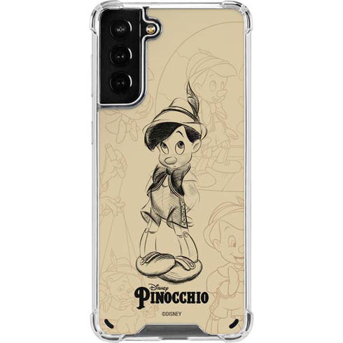 Disney Pinocchio Sketches Portrait Galaxy S21 Plus 5G Clear Case