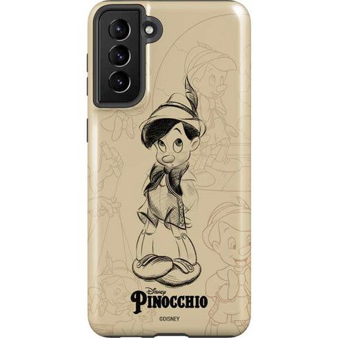 Disney Pinocchio Sketches Portrait Galaxy S21 Plus 5G Pro Case