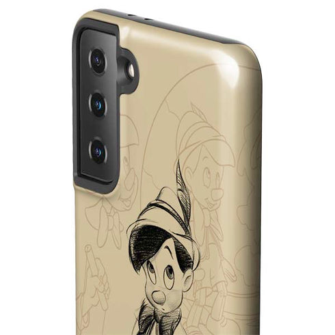Disney Pinocchio Sketches Portrait Galaxy S21 Plus 5G Pro Case