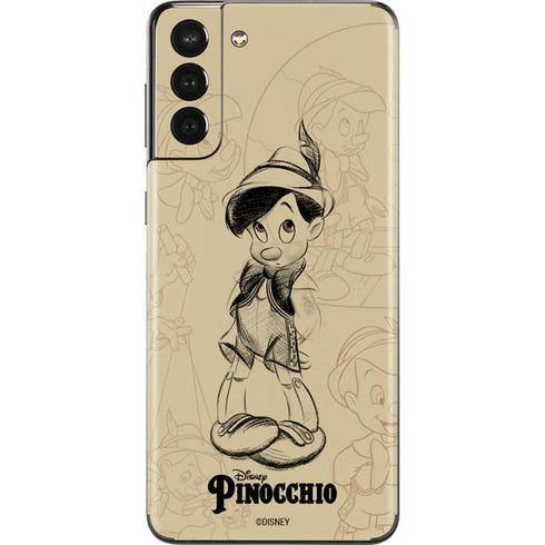 Disney Pinocchio Sketches Portrait Galaxy S21 Plus 5G Skin