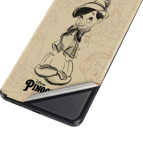 Disney Pinocchio Sketches Portrait Galaxy S21 Plus 5G Skin