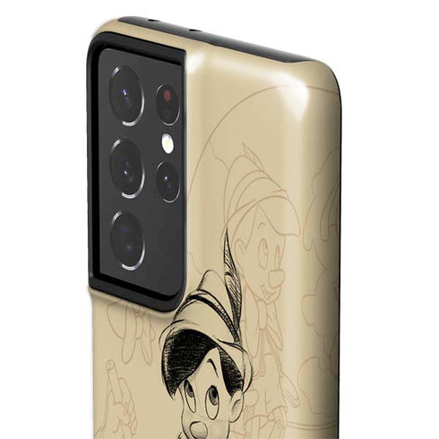 Disney Pinocchio Sketches Portrait Galaxy S21 Ultra 5G Pro Case