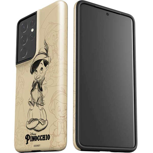 Disney Pinocchio Sketches Portrait Galaxy S21 Ultra 5G Pro Case