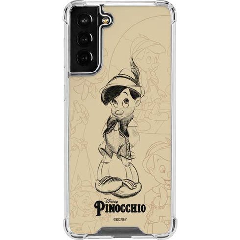 Disney Pinocchio Sketches Portrait Galaxy S22 Plus Clear Case