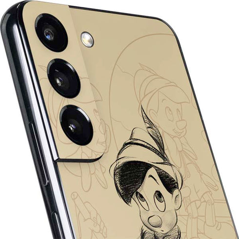 Disney Pinocchio Sketches Portrait Galaxy S22 Plus Skin