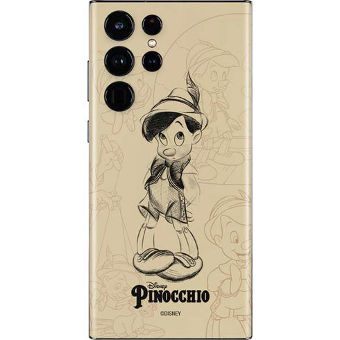 Disney Pinocchio Sketches Portrait Galaxy S22 Ultra Skin