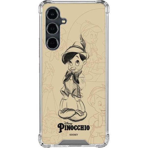 Disney Pinocchio Sketches Portrait Galaxy S23 FE Clear Case