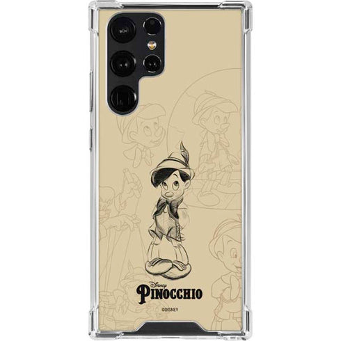 Disney Pinocchio Sketches Portrait Galaxy S23 Ultra Clear Case