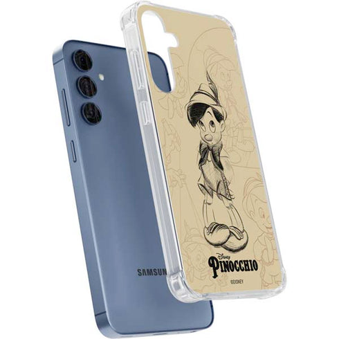 Disney Pinocchio Sketches Portrait Galaxy S24 Clear Case