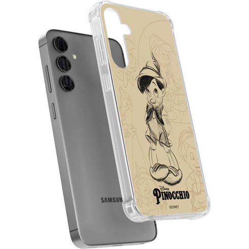Disney Pinocchio Sketches Portrait Galaxy S24 Plus Clear Case