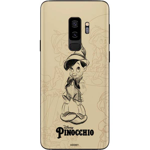 Disney Pinocchio Sketches Portrait Galaxy S9 Plus Skin