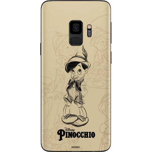 Disney Pinocchio Sketches Portrait Galaxy S9 Skin