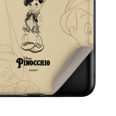 Disney Pinocchio Sketches Portrait Galaxy Z Flip Skin