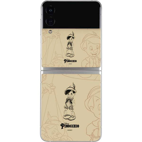 Disney Pinocchio Sketches Portrait Galaxy Z Flip3 5G Skin