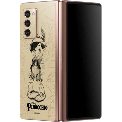 Disney Pinocchio Sketches Portrait Galaxy Z Fold2 5G Skin