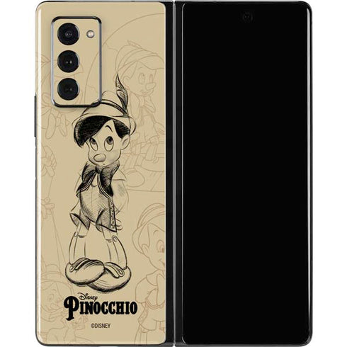 Disney Pinocchio Sketches Portrait Galaxy Z Fold2 5G Skin