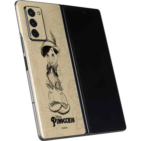 Disney Pinocchio Sketches Portrait Galaxy Z Fold2 5G Skin