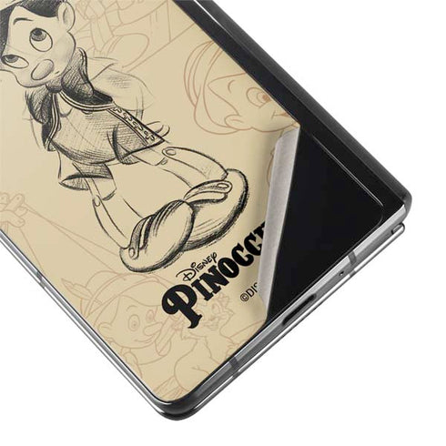Disney Pinocchio Sketches Portrait Galaxy Z Fold2 5G Skin