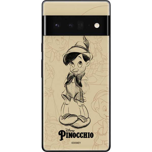 Disney Pinocchio Sketches Portrait Google Pixel 6 Pro Skin