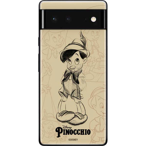 Disney Pinocchio Sketches Portrait Google Pixel 6 Skin