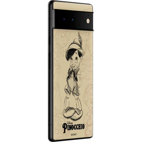 Disney Pinocchio Sketches Portrait Google Pixel 6 Skin