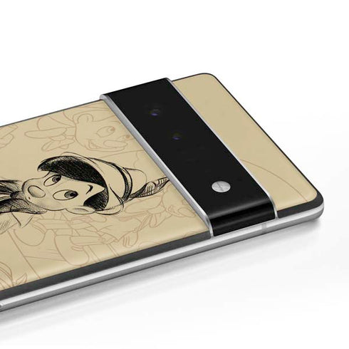 Disney Pinocchio Sketches Portrait Google Pixel 6 Skin