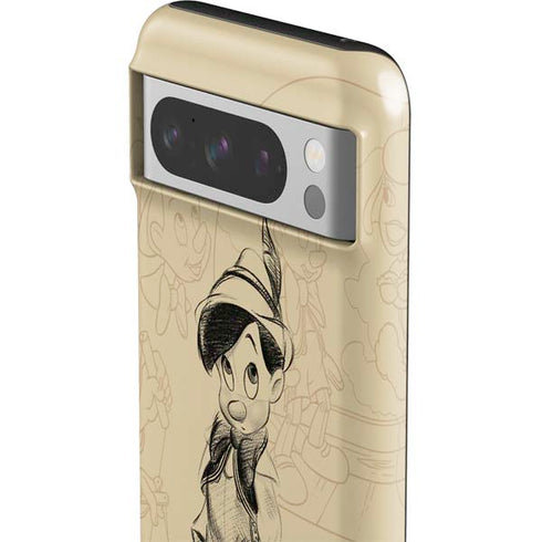 Disney Pinocchio Sketches Portrait Google Pixel 8 Pro Impact Case