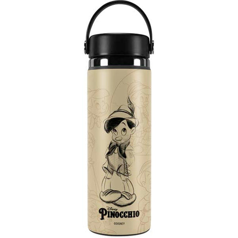 Disney Pinocchio Sketches Portrait Hydro Flask 20oz Wide Mouth Skin