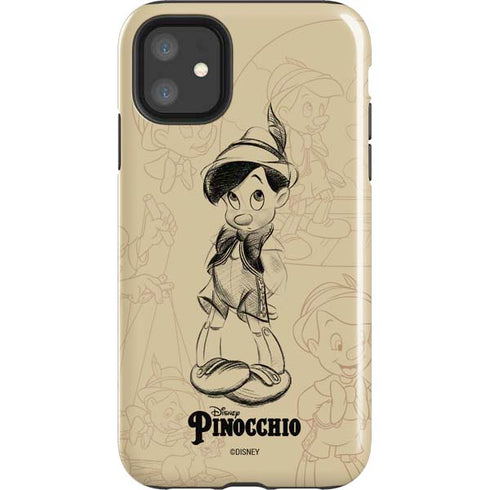Disney Pinocchio Sketches Portrait iPhone 11 Impact Case