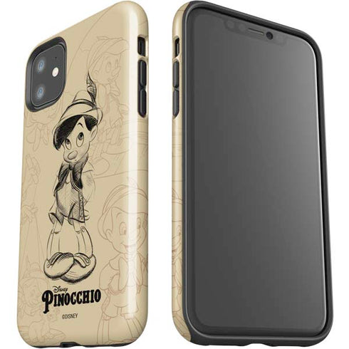 Disney Pinocchio Sketches Portrait iPhone 11 Impact Case