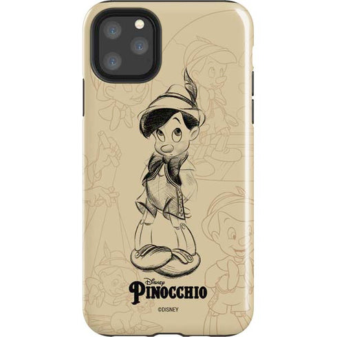 Disney Pinocchio Sketches Portrait iPhone 11 Pro Max Impact Case