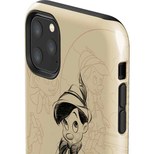 Disney Pinocchio Sketches Portrait iPhone 11 Pro Max Impact Case