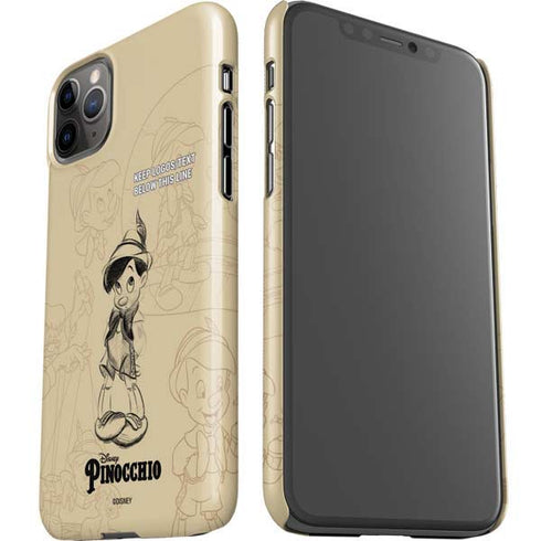 Disney Pinocchio Sketches Portrait iPhone 11 Pro Max Lite Case