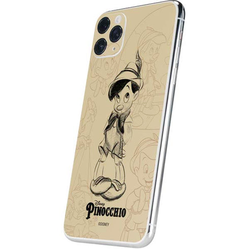 Disney Pinocchio Sketches Portrait iPhone 11 Pro Max Skin