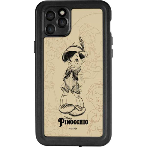 Disney Pinocchio Sketches Portrait iPhone 11 Pro Max Waterproof Case