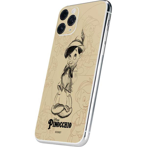 Disney Pinocchio Sketches Portrait iPhone 11 Pro Skin