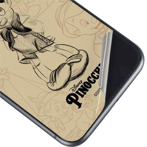 Disney Pinocchio Sketches Portrait iPhone 11 Skin
