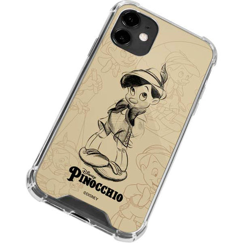 Disney Pinocchio Sketches Portrait iPhone 12 Clear Case